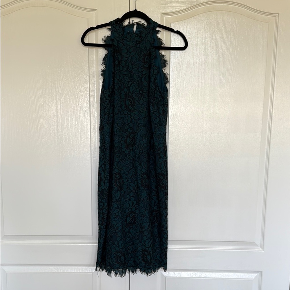 Elegant Lace Sleeveless Dress - Teal